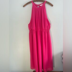 H&M maternity large pink high neck sleeveless midi dress